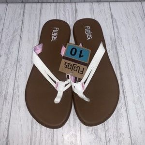 Womens Size 10 Flojos White Sandals NWT